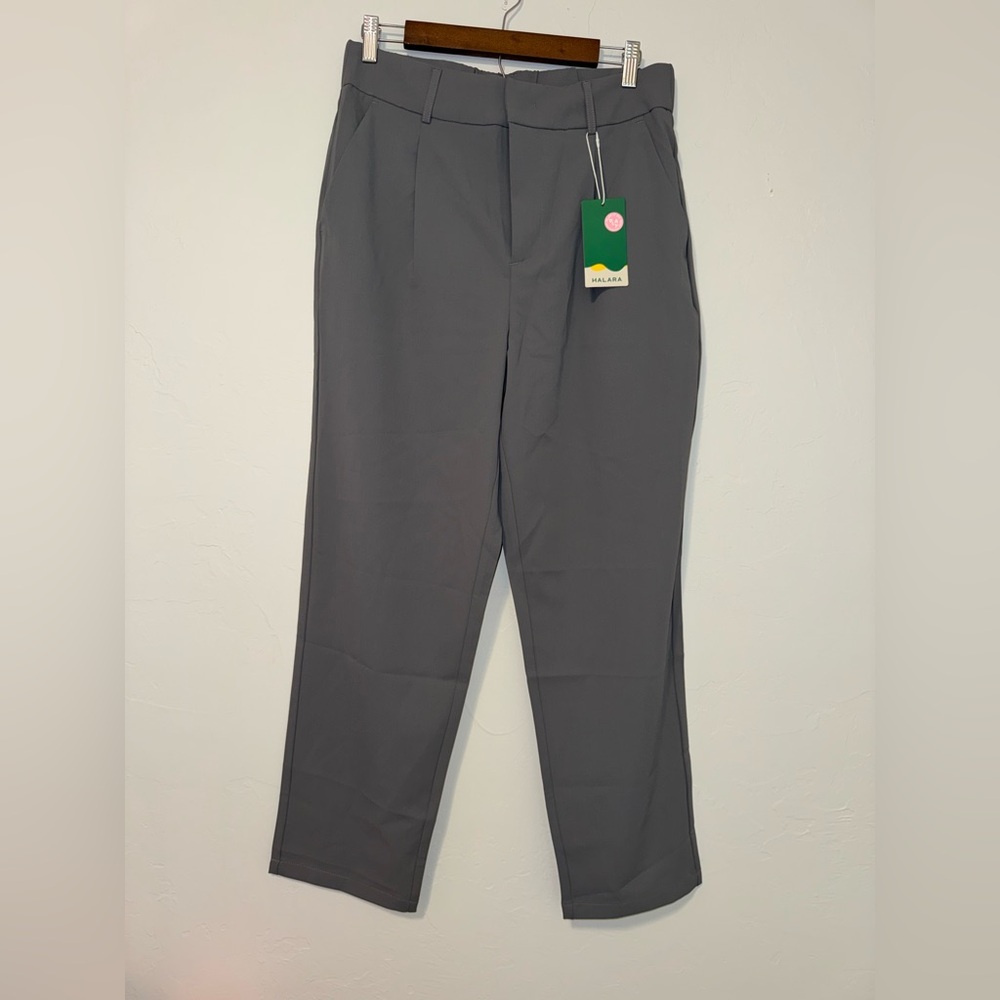 NEW Halara women’s work pants grey tapered size large 28 inch inseam